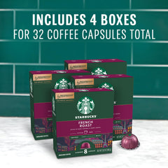 Packaging display shows four boxes for Vertuo machines