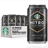 Starbucks Nitro Black Unsweetened can delivers bold flavor on the go.