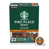 Starbucks Pike Place Roast K-Cup box for home brewing with consistent flavor.