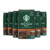 Starbucks Pike Place Roast packaging front, premium ground coffee for home brewing