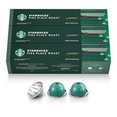 Starbucks Pike Place Roast Vertuo capsule delivers smooth, balanced flavor for everyday coffee rituals.
