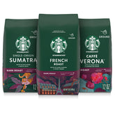 Starbucks Sumatra 12oz bag showing rich body and herbal notes for bold mornings.