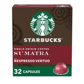 Starbucks Sumatra dark roast capsule close-up for a bold morning boost.