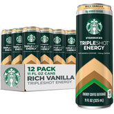 Starbucks Tripleshot Vanilla can close-up for energy on the go.
