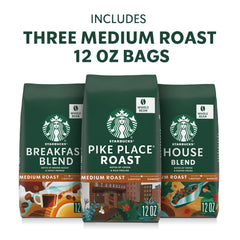 Starbucks House Blend 12oz bag, balanced medium roast with toffee hints