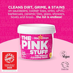 Stardrops Pink Stuff bathroom foam spray on tile to dissolve soap scum