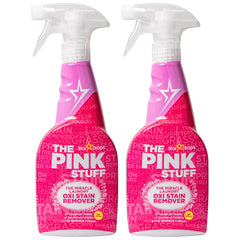 Stardrops Pink Stuff Oxi Stain Remover spray bottle, powerful stain lifting for fabrics.