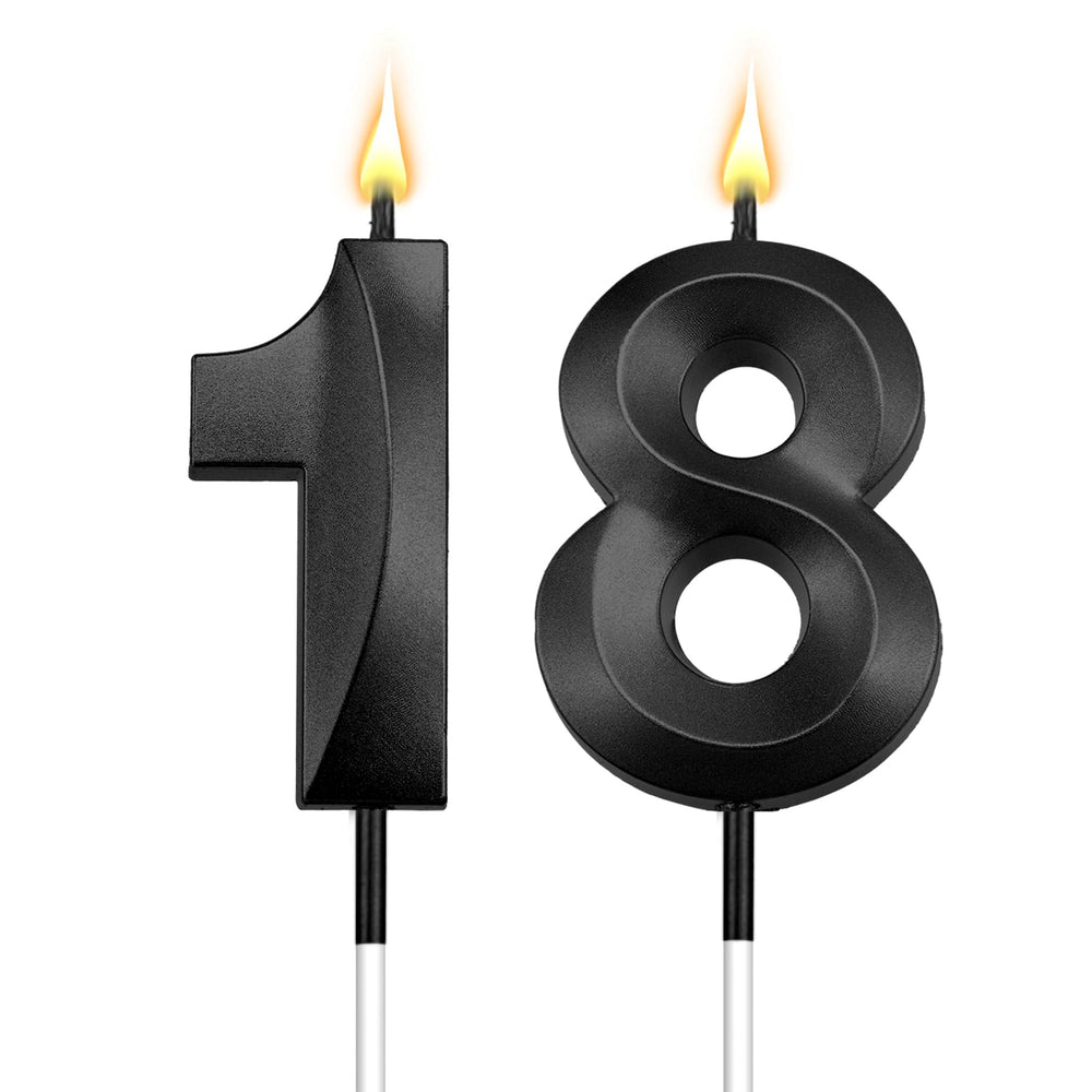 STARKET 18th birthday candles pack adds sleek black flair to cake decorations.
