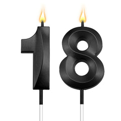 STARKET 18th birthday candles pack adds sleek black flair to cake decorations.