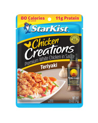 StarKist Teriyaki Chicken Creations pouch ready-to-eat protein for quick lunches.