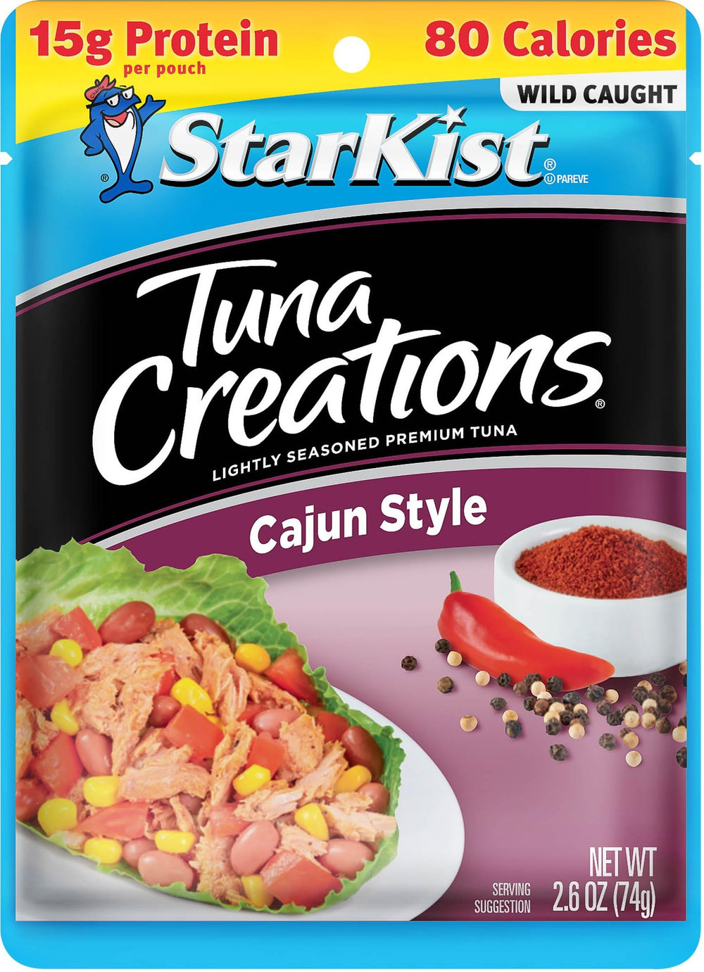 StarKist Tuna Creations Cajun Style pouch ready-to-eat protein snack for meals
