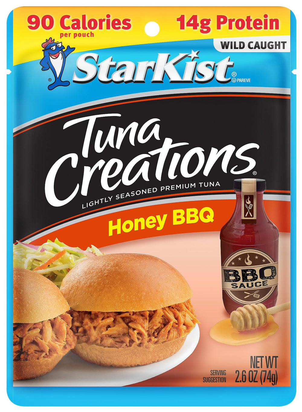 StarKist Tuna Creations Honey BBQ pouch close-up highlighting ready-to-eat protein