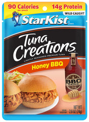 StarKist Tuna Creations Honey BBQ pouch close-up highlighting ready-to-eat protein