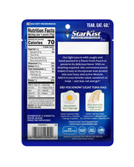 StarKist tuna-in-water pouch open and ready to eat, ideal for on-the-go lunches.