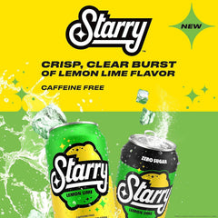 Starry Lemon Lime can on a table highlighting caffeine-free refreshment.