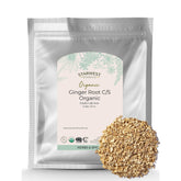 Starwest Botanicals organic dried ginger root close-up, rich aroma for tea or cooking.