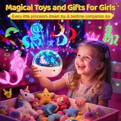 STARYOU mermaid-pattern night light filled with color