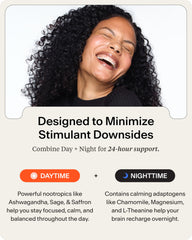 STASIS Day & Night bottle shown at night supporting wind-down and restful routines.