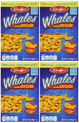 Stauffer's Whales cheddar crackers box front, ready snack for kids.
