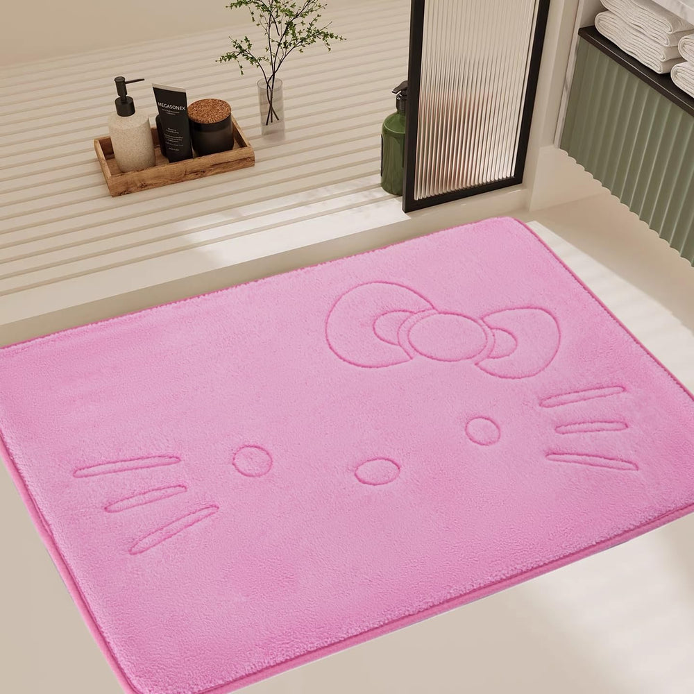 Stay Young cute cartoon pink rug bath mat with soft non-slip backing