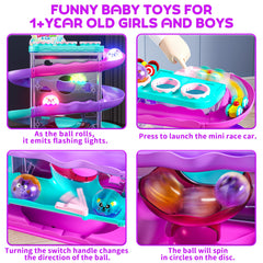 Stay Fun hammer-action ball lift close-up displaying cause-and-effect play.