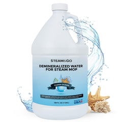 Steam and Go demineralized water bottle pour for easy steam cleaning
