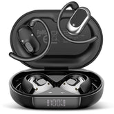 STECEi translation earbuds in charging case showing battery status for on-the-go translations.