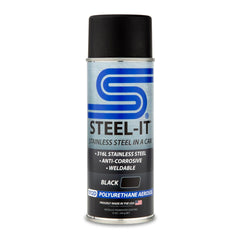 Steel-It 1012D black aerosol can for quick and even metal coating
