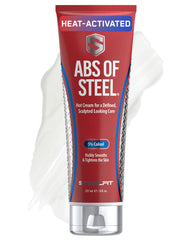 SteelFit Abs of Steel cream packaging shown for daily use and defined routines