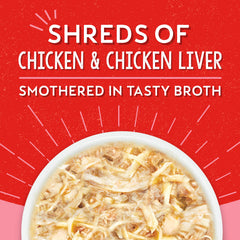 Lil Bites Stews small-breed cup with chicken liver for balanced nutrition.