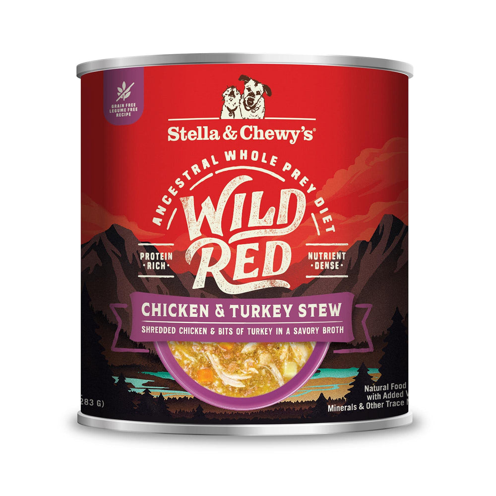 Stella & Chewy's Wild Red Stew can featuring chicken and turkey for protein-rich meals