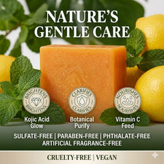 Stem and Soul turmeric lemon soap bar with turmeric and sulfur for gentle purification