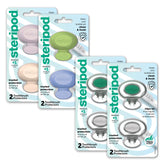 Steripod clip-on toothbrush protectors cover the bristles for family use