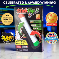 Stickflip party play invites friends to compete in a lively screen-free setting.