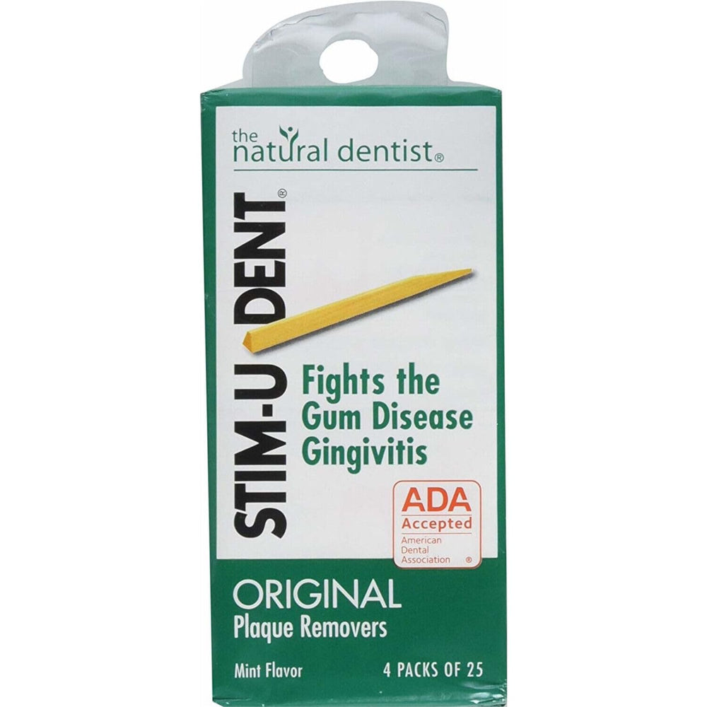 Stim-U-Dent mint plaque removers front view for easy interproximal cleaning