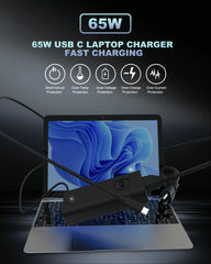 STJJNNWI 65W USB-C charger compatible with Dell laptops across Latitude, XPS, and Inspiron lines