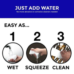 STK cleaning pad in kitchen counter application for easy mess cleanup.