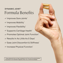 Stonehenge Health Dynamic Joint bottle being poured suggests easy daily use.