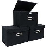 STOREONE fabric storage cube bin with lid for spacious closet organization.