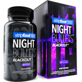 stripfast5000 Night Bullets bottle on nightstand supports a restful overnight routine.