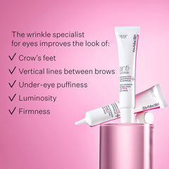 StriVectin eye cream application shows creamy texture for easy absorption around the eyes
