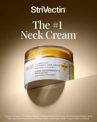 StriVectin neck decollete cream jar closeup showing creamy texture for smoothing lines.