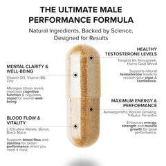 Closeup of STRIVLABS Peak Potential capsules highlighting easy-to-swallow daily pills.