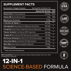 Detail of the STRIVLABS Peak Potential label showing the 12-in-1 blend.