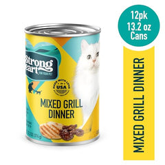 Strongheart wet cat food in a bowl showing complete, balanced nutrition for adult cats and daily activity.