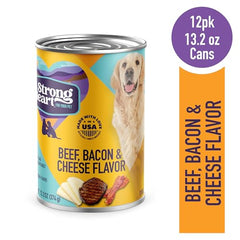 Strongheart serving bowl showcasing beef-bacon-cheese texture for a tasty mealtime experience.