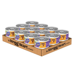 Strongheart wet puppy food 24-pack cans provide complete nutrition for growing puppies.