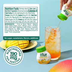 Stur bottle being poured into a glass for hydration.