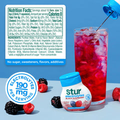 Stur Liquid Water Enhancer bottle closeup shows real fruit flavor