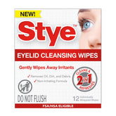 Stye cleansing eyelid wipes, individually wrapped for on-the-go cleansing.